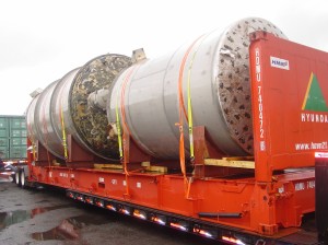 over dimensional freight loaded on flat rack
