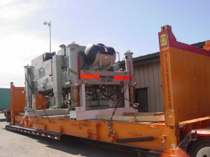 over dimensional freight loaded on flat rack