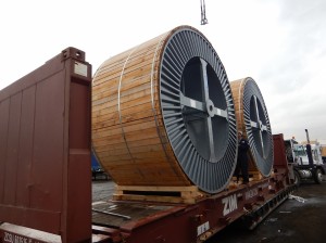 over dimensional freight loaded onto a flat rack