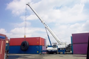 crane next to containers