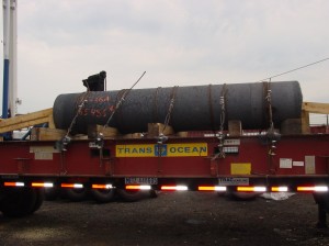 over dimensional piece on a flat rack