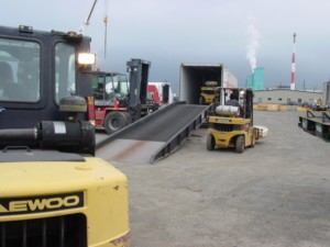 Using ramp services to load without a dock