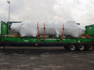 Over dimensional freight on a flat rack